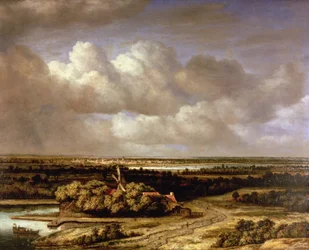 Eine weite Landschaft mit einer Windmühle, 1655